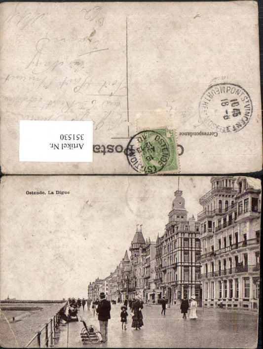 351530, Ostend La Digue Street View Promenade