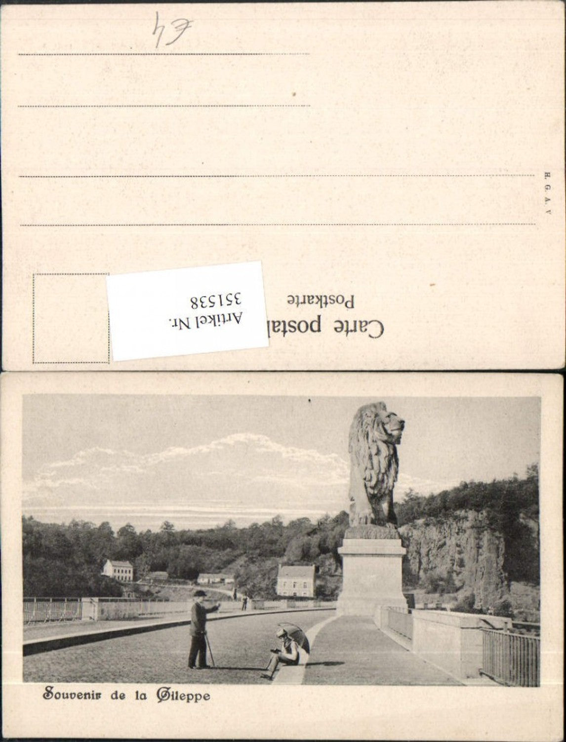 351538, Gileppe Bridge Street View Lion Statue