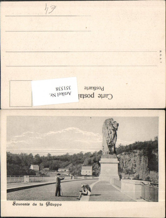 351538, Gileppe Bridge Street View Lion Statue