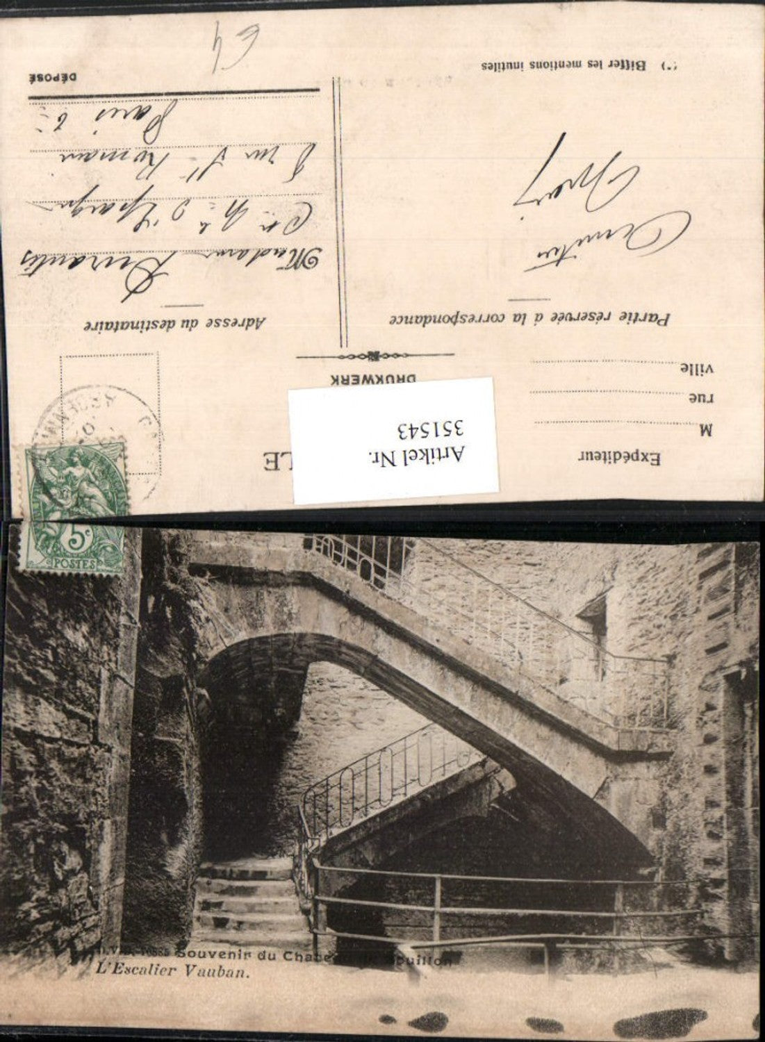 351543,Chateau de Bouillon L'Escalier Vauban Schloss Stiege