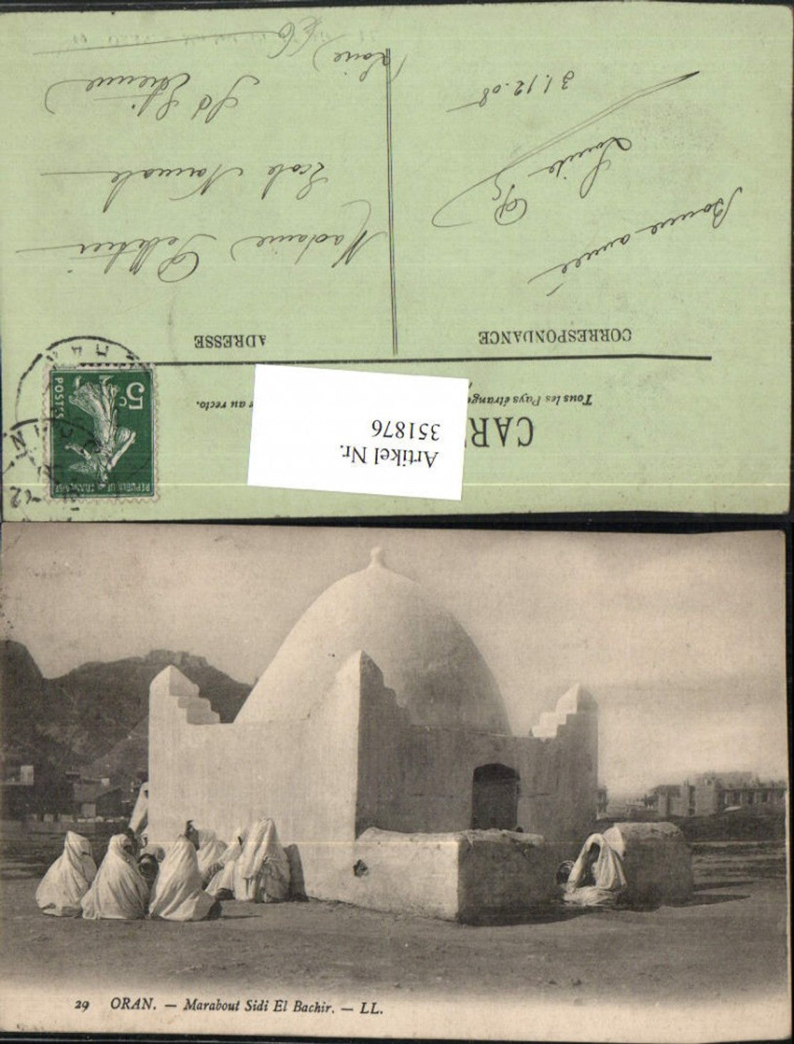 351876,Oran Marabout Sidi El Bachir Haus Volkstypen