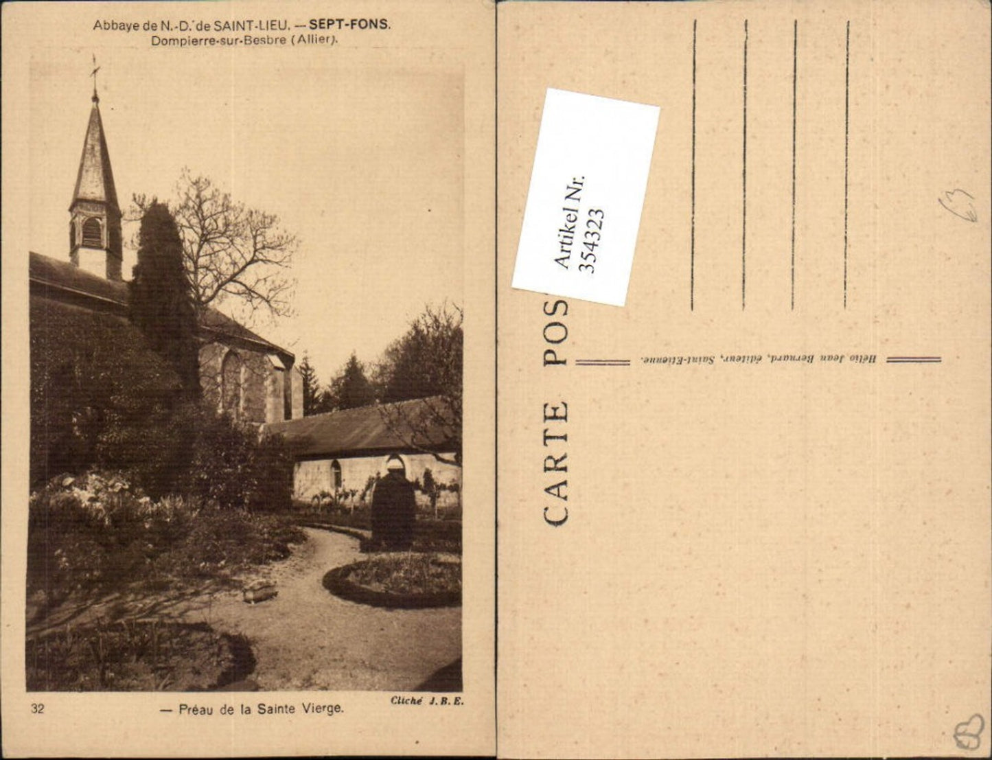 354323,Auvergne Allier Dompierre-sur-Besbre Sept-Fons Abbaye Saint-Lieu Preau Sainte Vierge