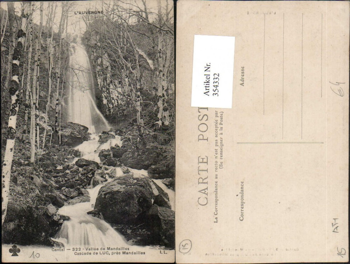 354332,Auvergne Cantal Vallee de Mandailles Cascade du Luc Wasserfall