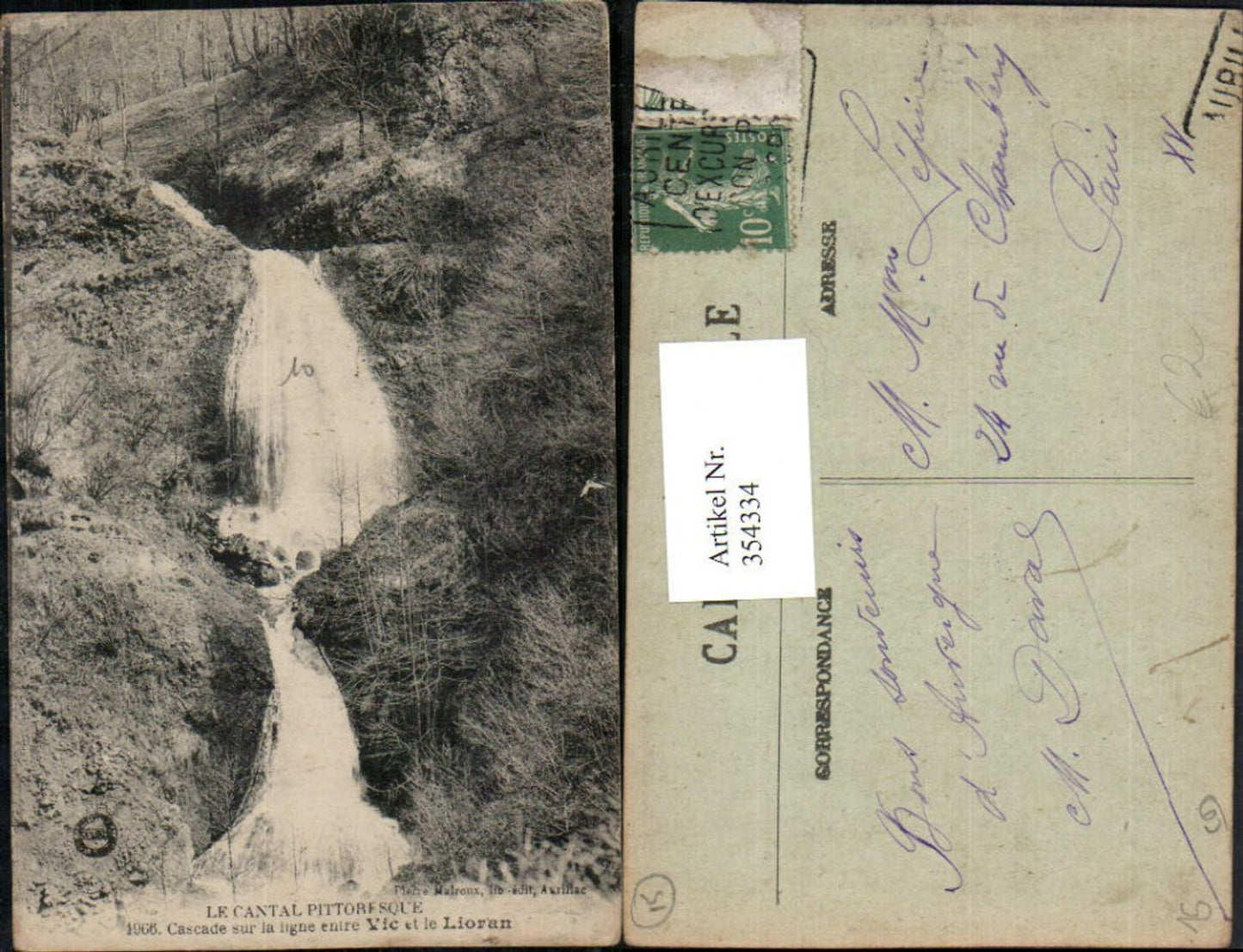354334,Auvergne Cantal Cascade sur la ligne entre Vic et le Lioran Wasserfall