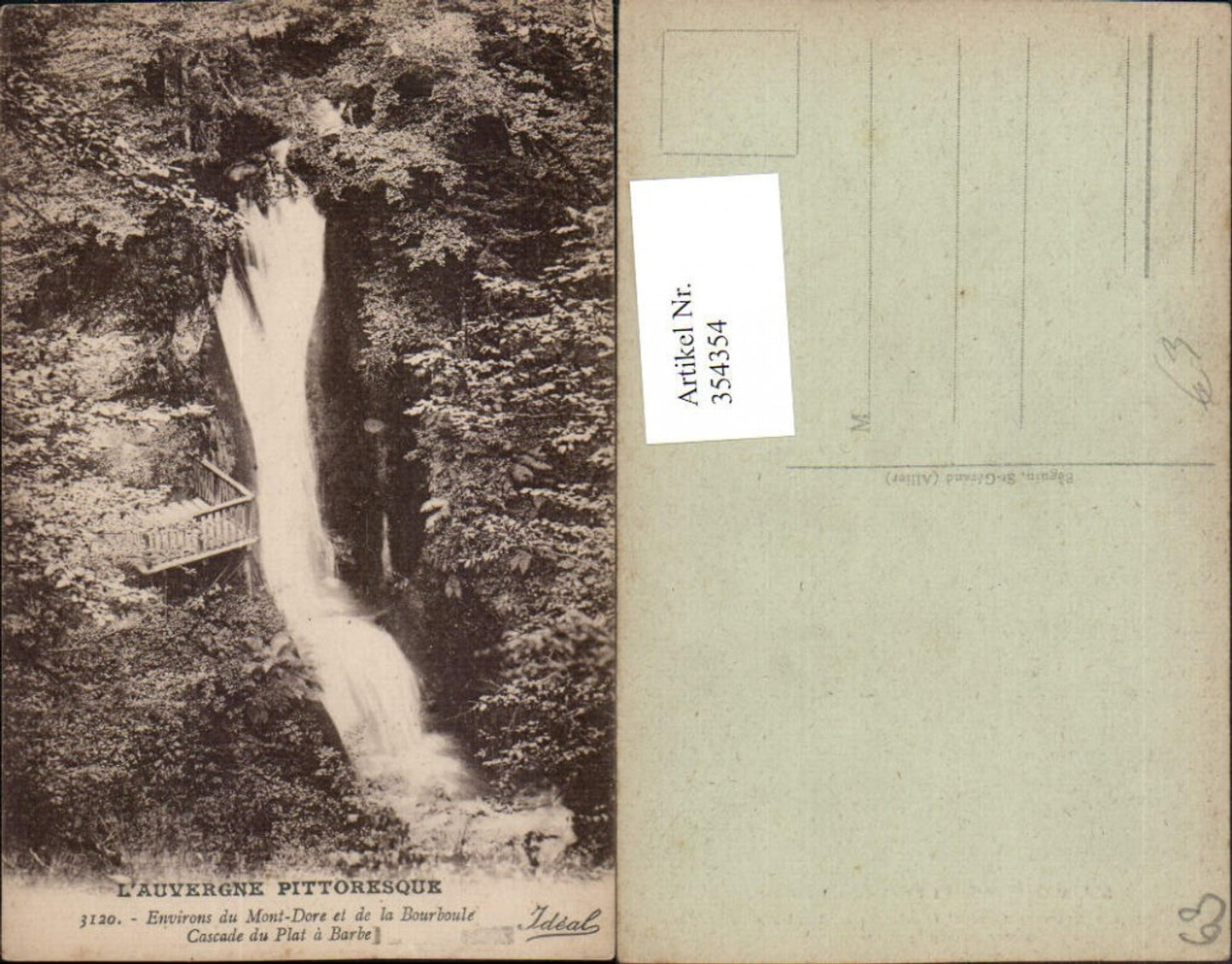 354354,Auvergne Puy-de-Dome Mont-Dore et de la Bourboule Cascade du Plat a Barbe Wasserfall
