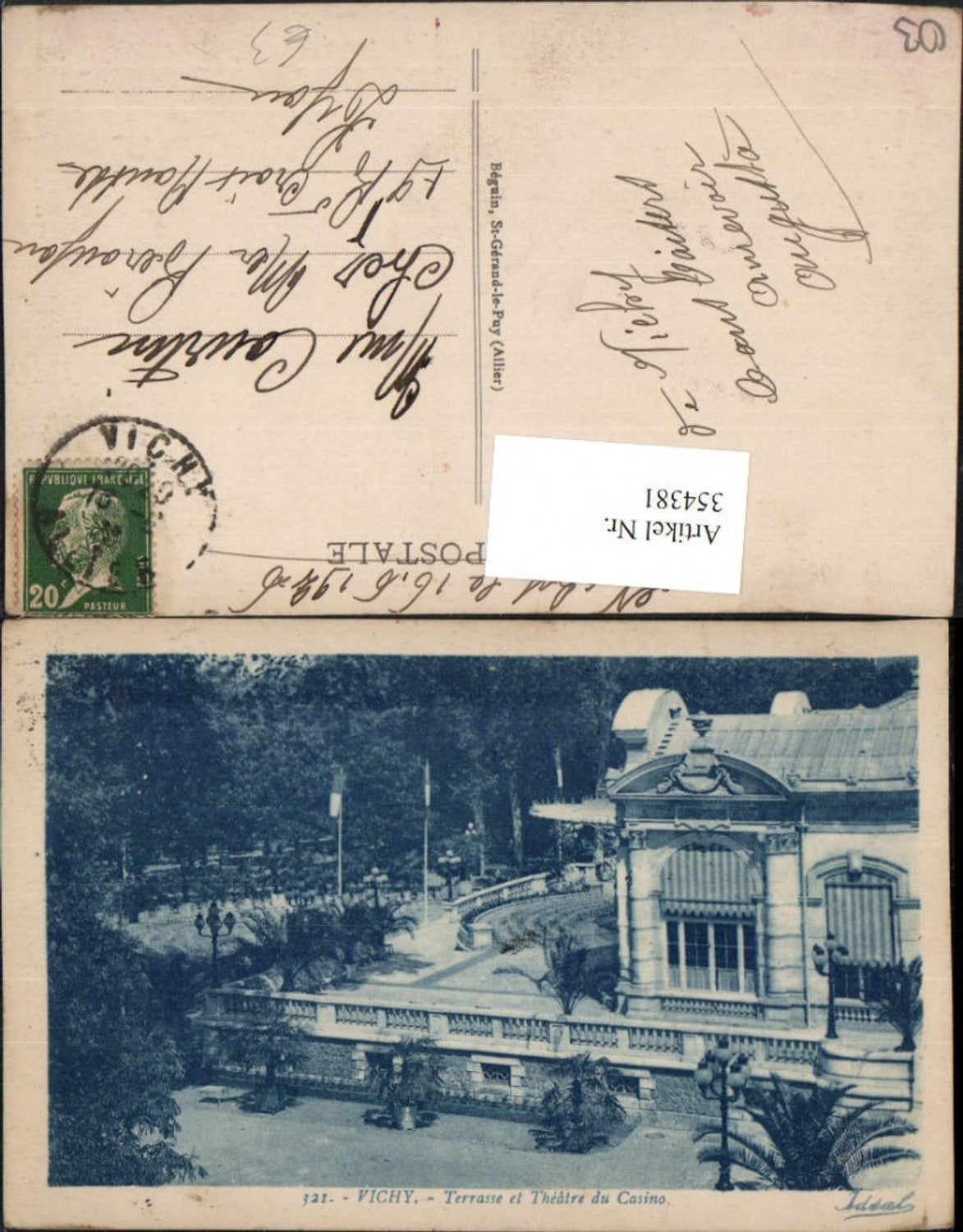 354381,Auvergne Allier Vichy Terrasse et Theatre du Casino