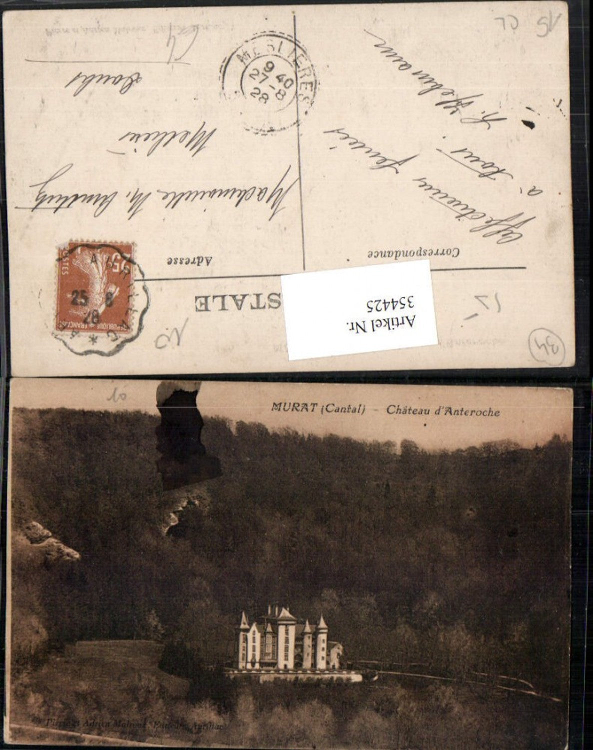 354425,Auvergne Cantal Murat Chateau d'Anteroche Schloss