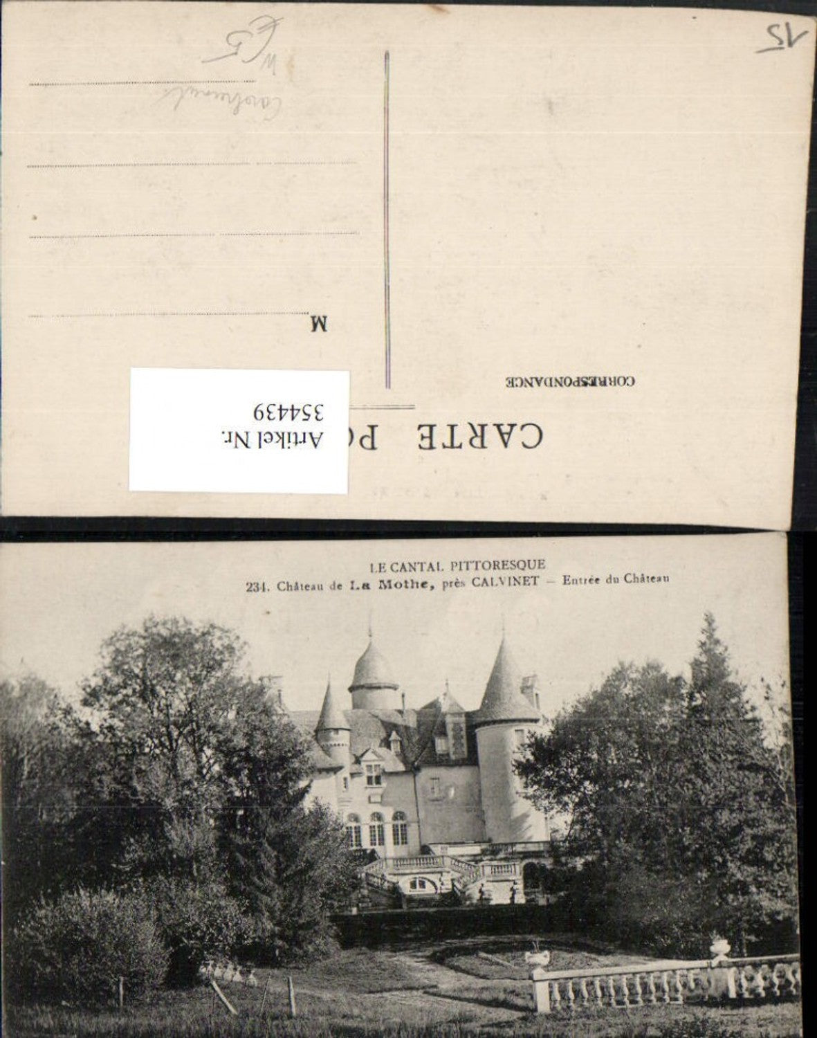354439,Auvergne Cantal Calvinet Chateau de La Mothe Schloss