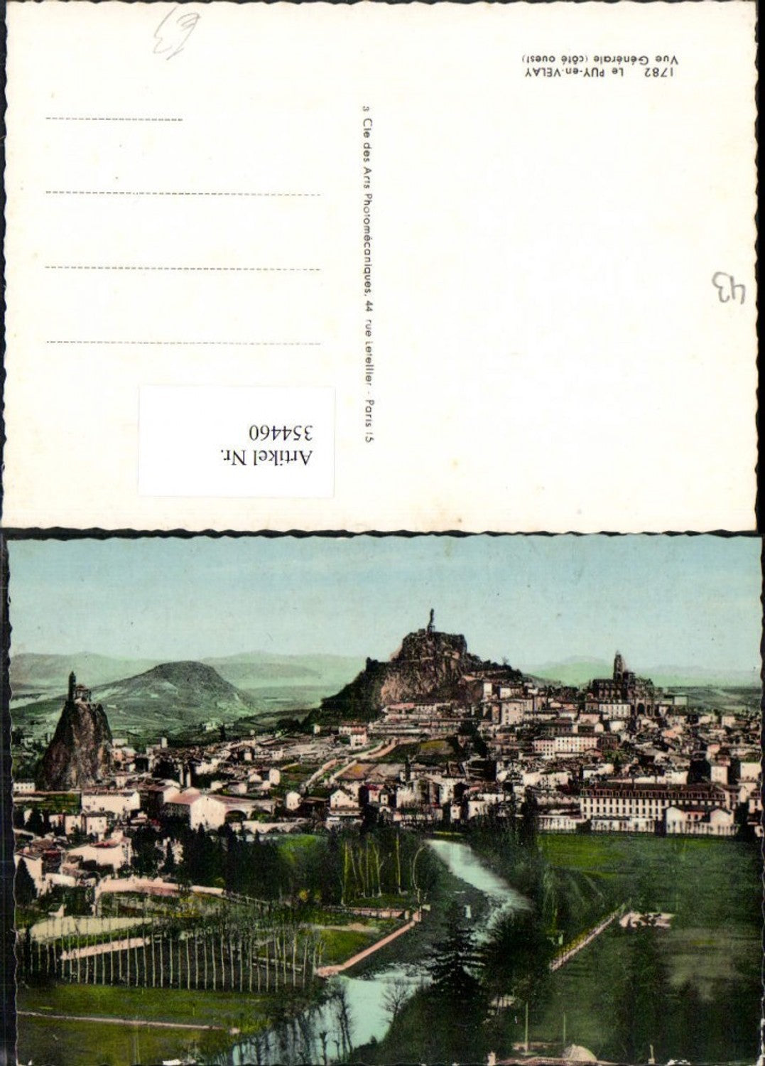 354460,Auvergne Haute-Loire Puy-en-Velay Vue Generale Totale
