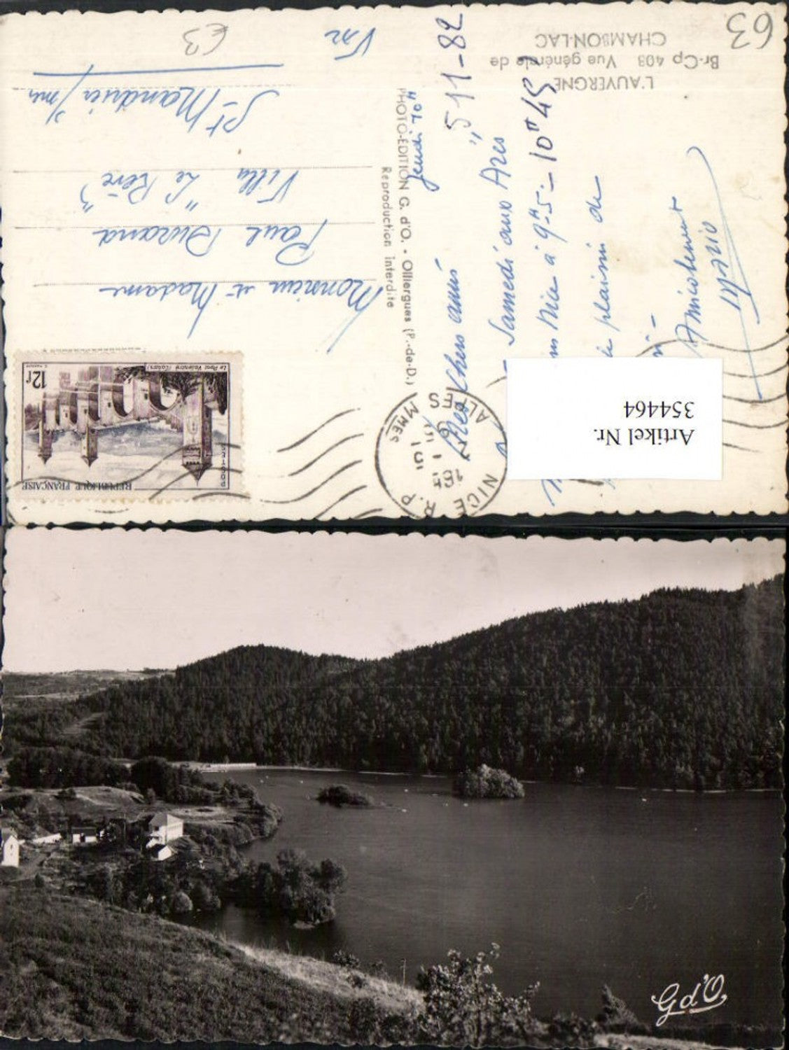 354464,Auvergne Puy-de-Dome Chambon-Lac Vue generale See