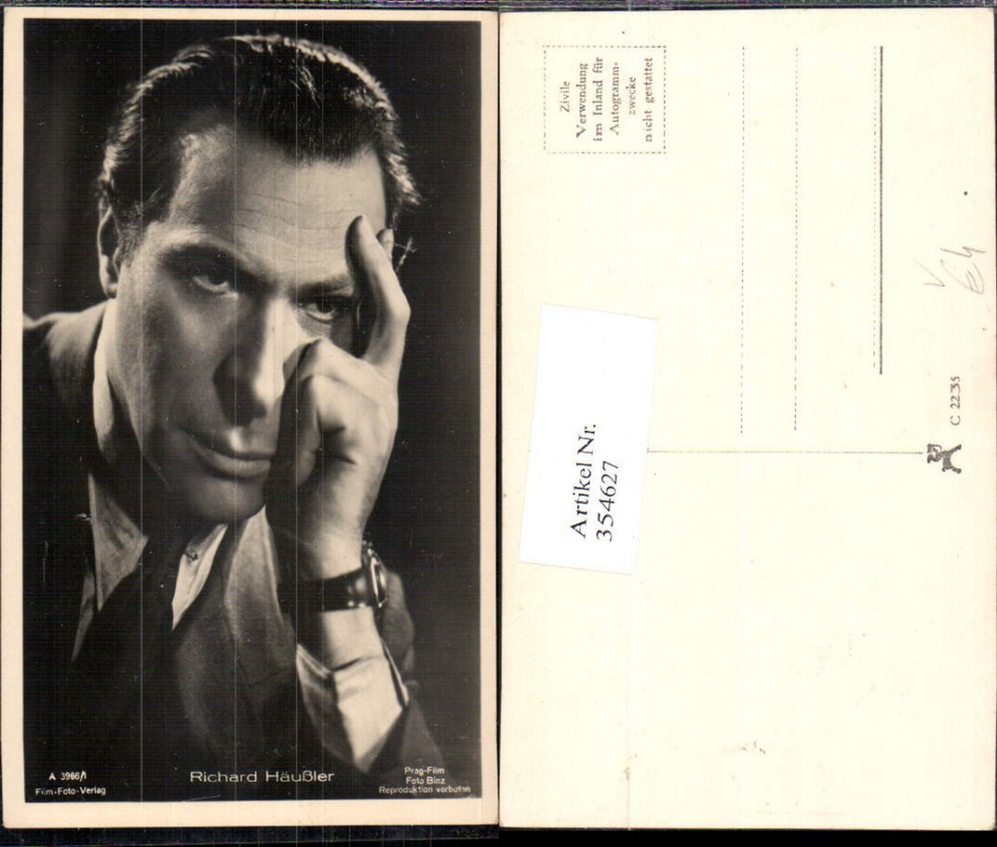 354627,Schauspieler Richard Häußler pub Film Foto Verlag A 3966/1