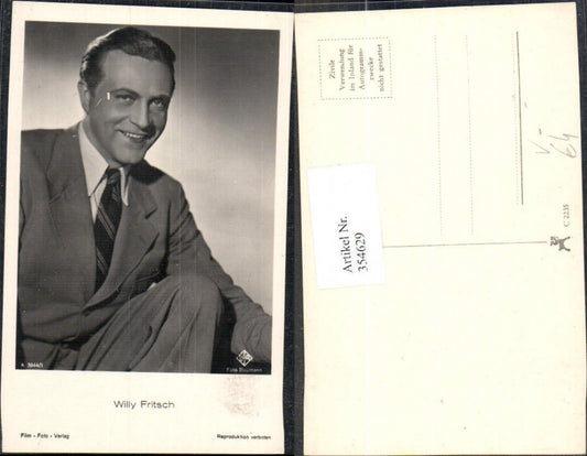 354629,Schauspieler Willy Fritsch pub Film Foto Verlag A 3844/1