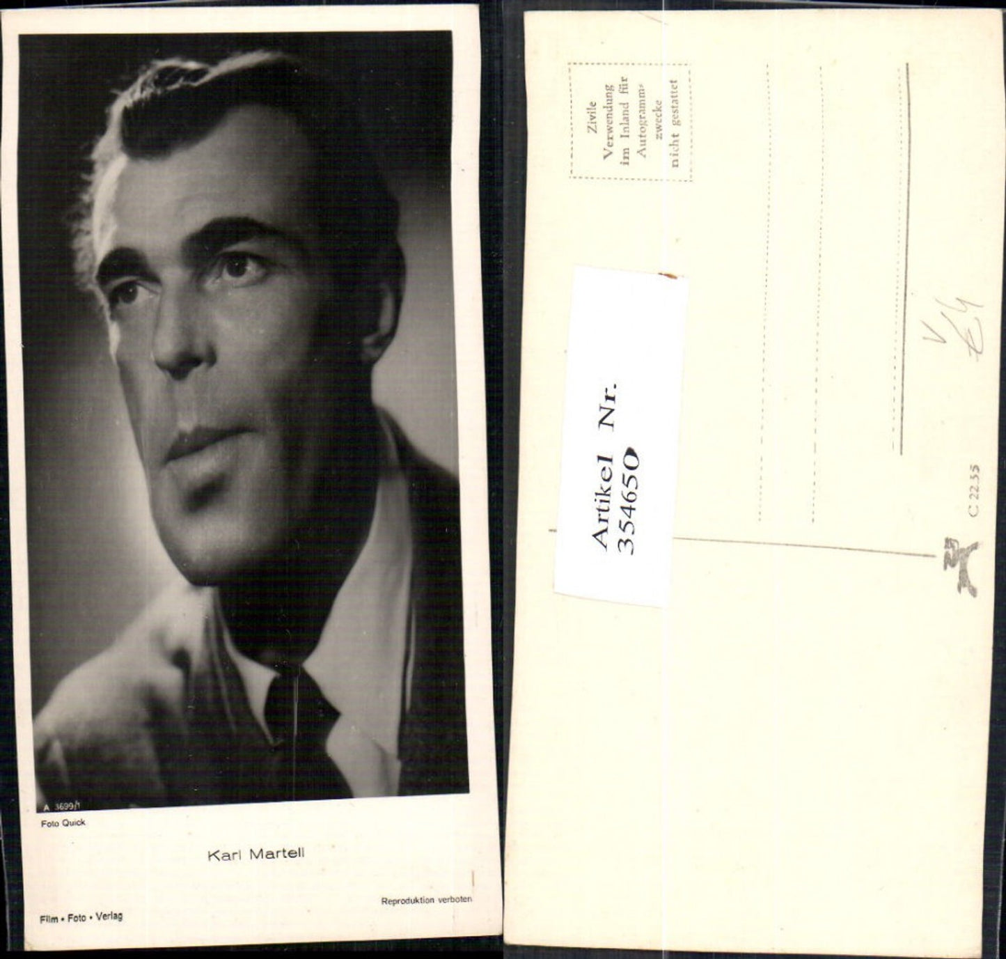 354650,Schauspieler Karl Martell pub Film Foto Verlag A 3699/1