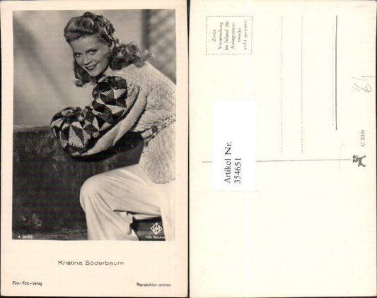 354651,Schauspielerin Kristina Söderbaum pub Film Foto Verlag A 3840/2