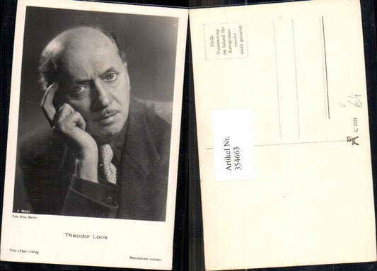 354663,Schauspieler Theodor Loos pub Film Foto Verlag A 3680/1