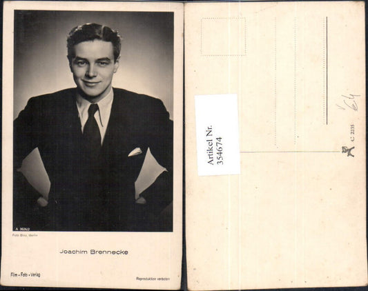 354674,Schauspieler Joachim Brennecke pub Film Foto Verlag A 3626/2
