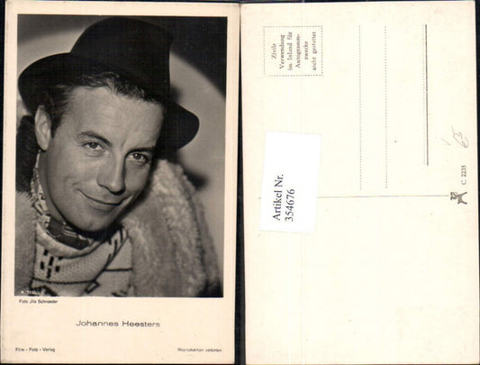 354676,Schauspieler Johannes Heesters Hut pub Film Foto Verlag A 3892/1
