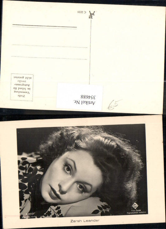 354688,Schauspielerin Zarah Leander pub Film Foto Verlag A 3872/2