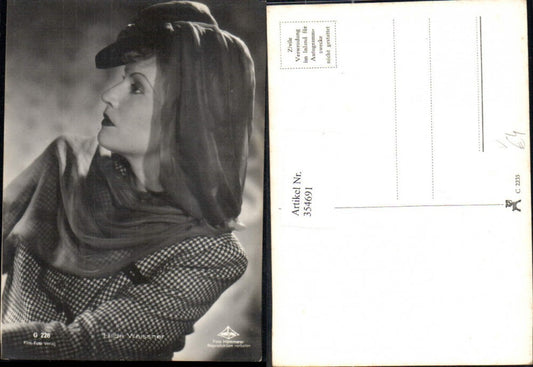 354691,Schauspielerin Hilde Weissner Hut pub Film Foto Verlag G 228