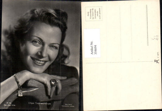 354694,Schauspielerin Olga Tschechowa pub Film Foto Verlag G 172