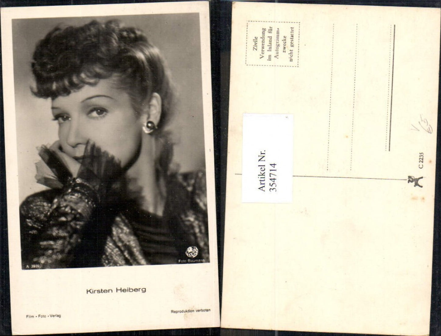 354714,Schauspielerin Kirsten Heiberg pub Film Foto Verlag A 3939/1