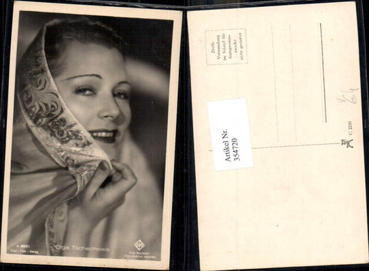 354720,Schauspielerin Olga Tschechowa pub Film Foto Verlag A 3837/1