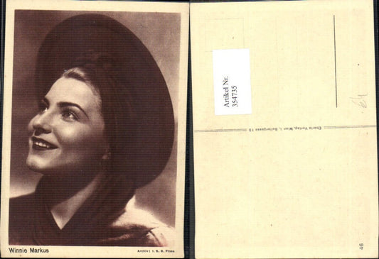 354735,Schauspielerin Winnie Markus Hut Hutmode