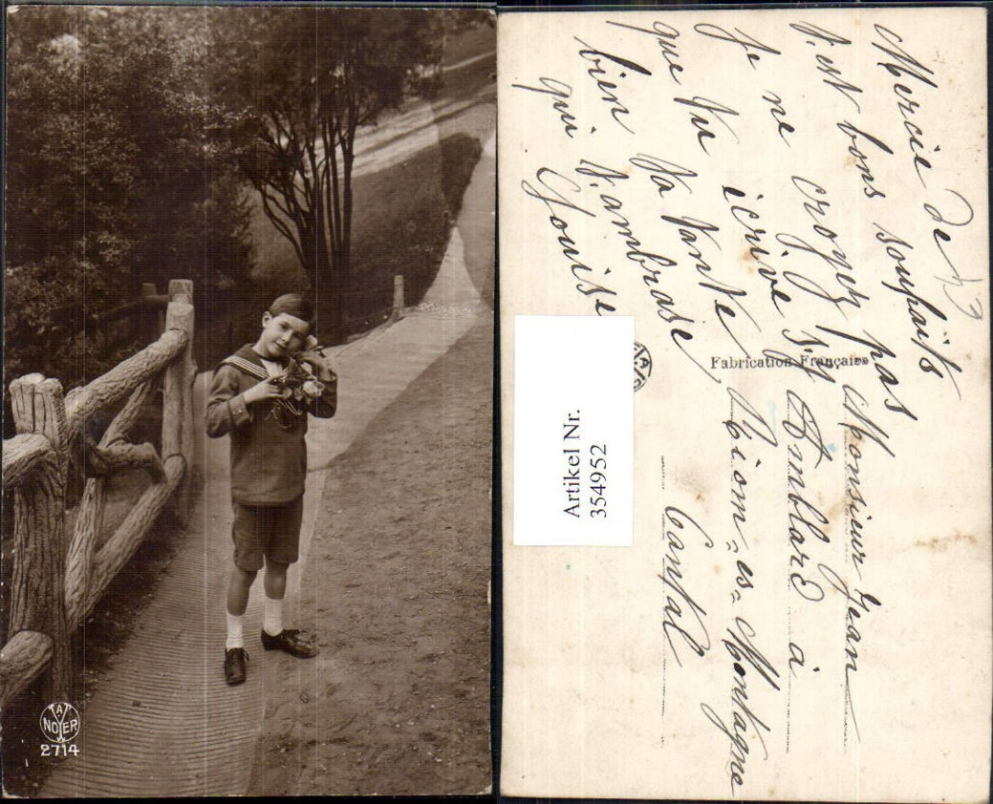 354952,Foto Ak Kinder in Uniform Bub Junge i. Matrosenanzug pub A. Noyer 2714