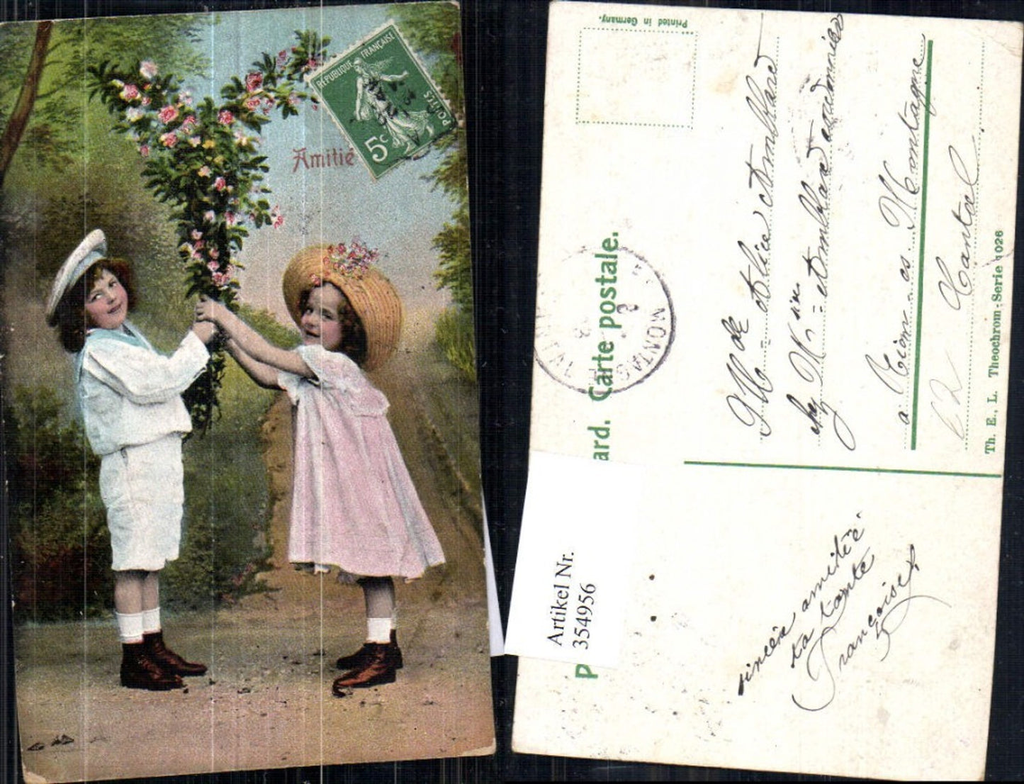 354956,Kinder in Uniform Bub Junge Matrosenanzug Mädchen Kleid Hut Blumen