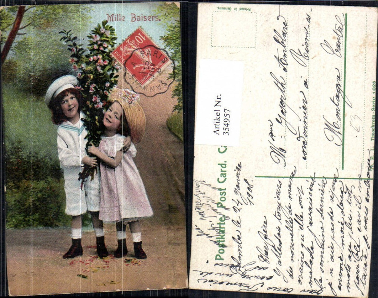354957,Kinder in Uniform Bub Junge Matrosenanzug Mädchen Kleid Hut Blumen