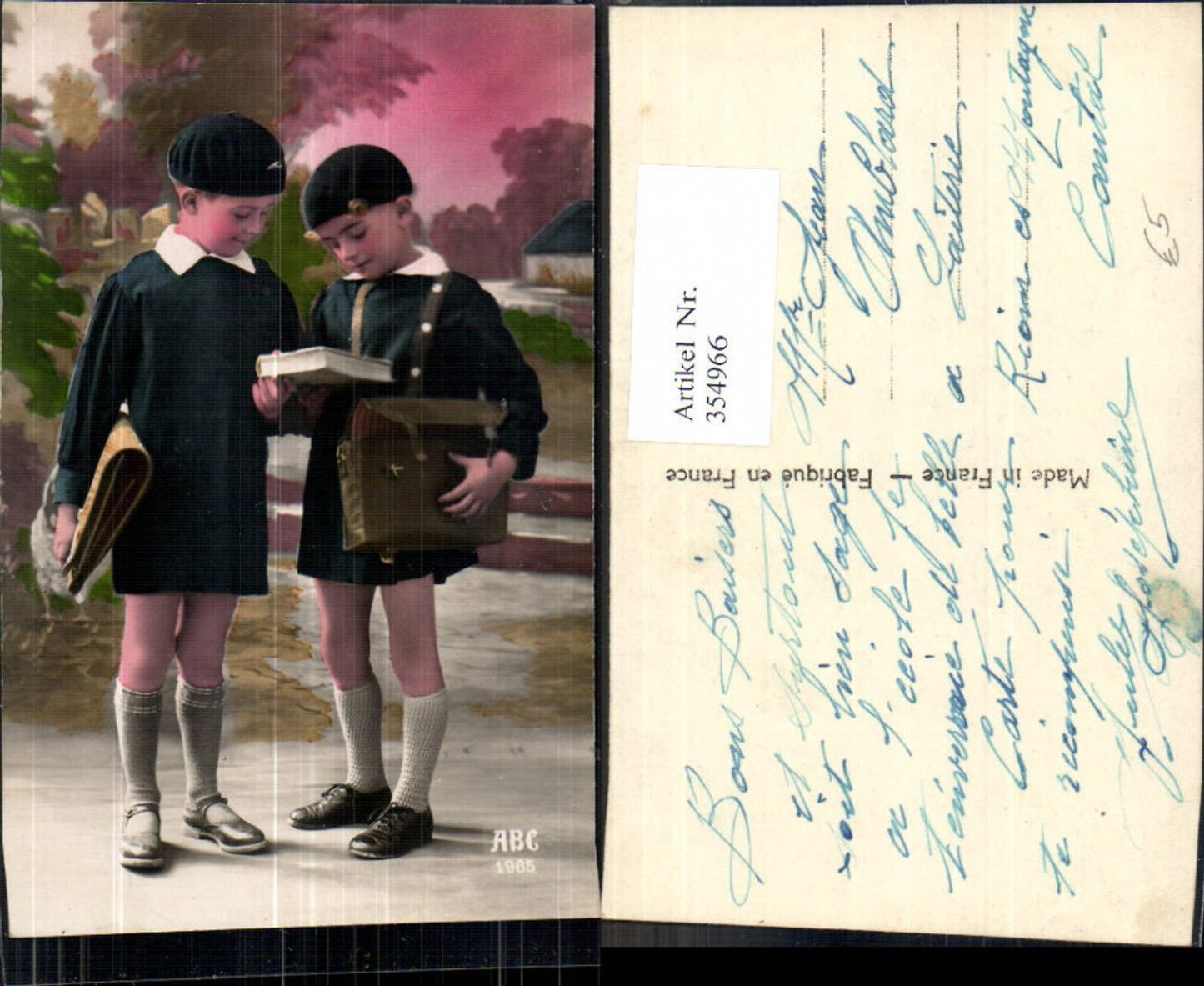 354966,Kinder in Uniform Buben Jungen Matrosenanzug Schulmappe Schultasche  Schule