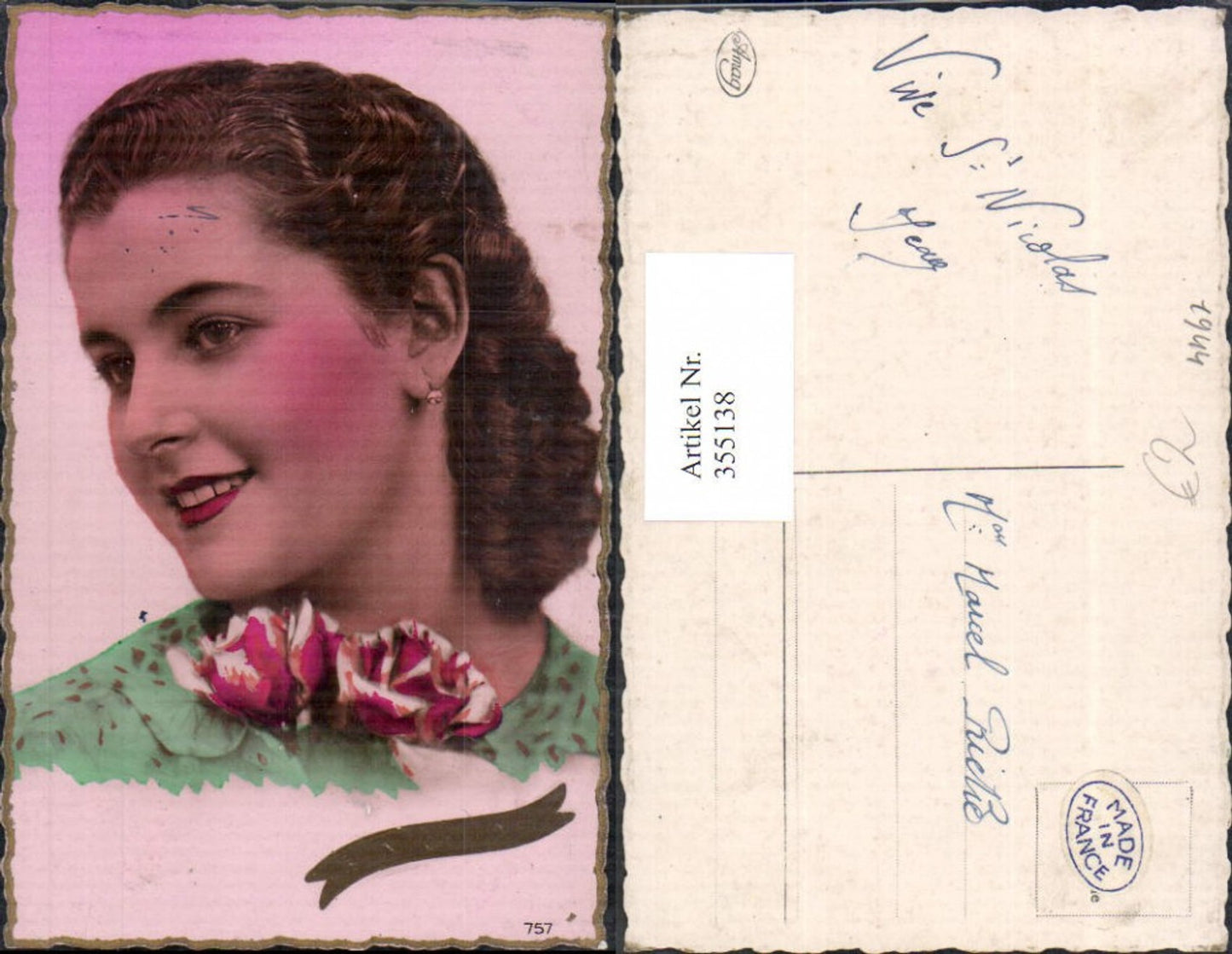 355138,Foto Ak Frau Ohrstecker Schmuck Rosen