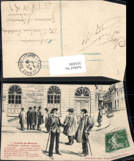 355450,Künstler Ak Sourire du Morvan Les Election lumineuse explication Männer v. Plakat