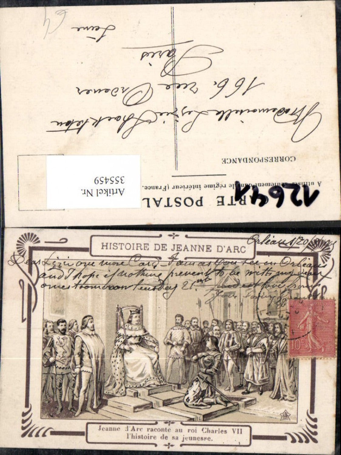 355459,Künstler Ak Historie de Jeanne d Arc raconte au roi Charles VII Frankreich