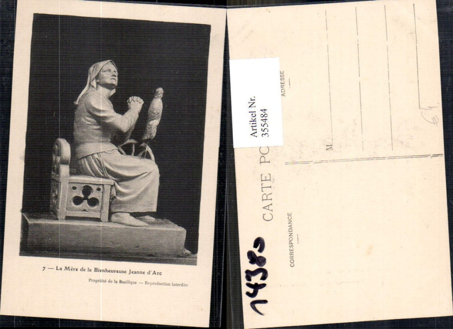 355484,La Mere de la Bienheureuse Jeanne d Arc Spinnrad Gebet Geschichte Frankreich