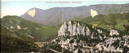 355567,Klappkarte 2 tlg. Ausblick v. Südbahnhotel Semmering