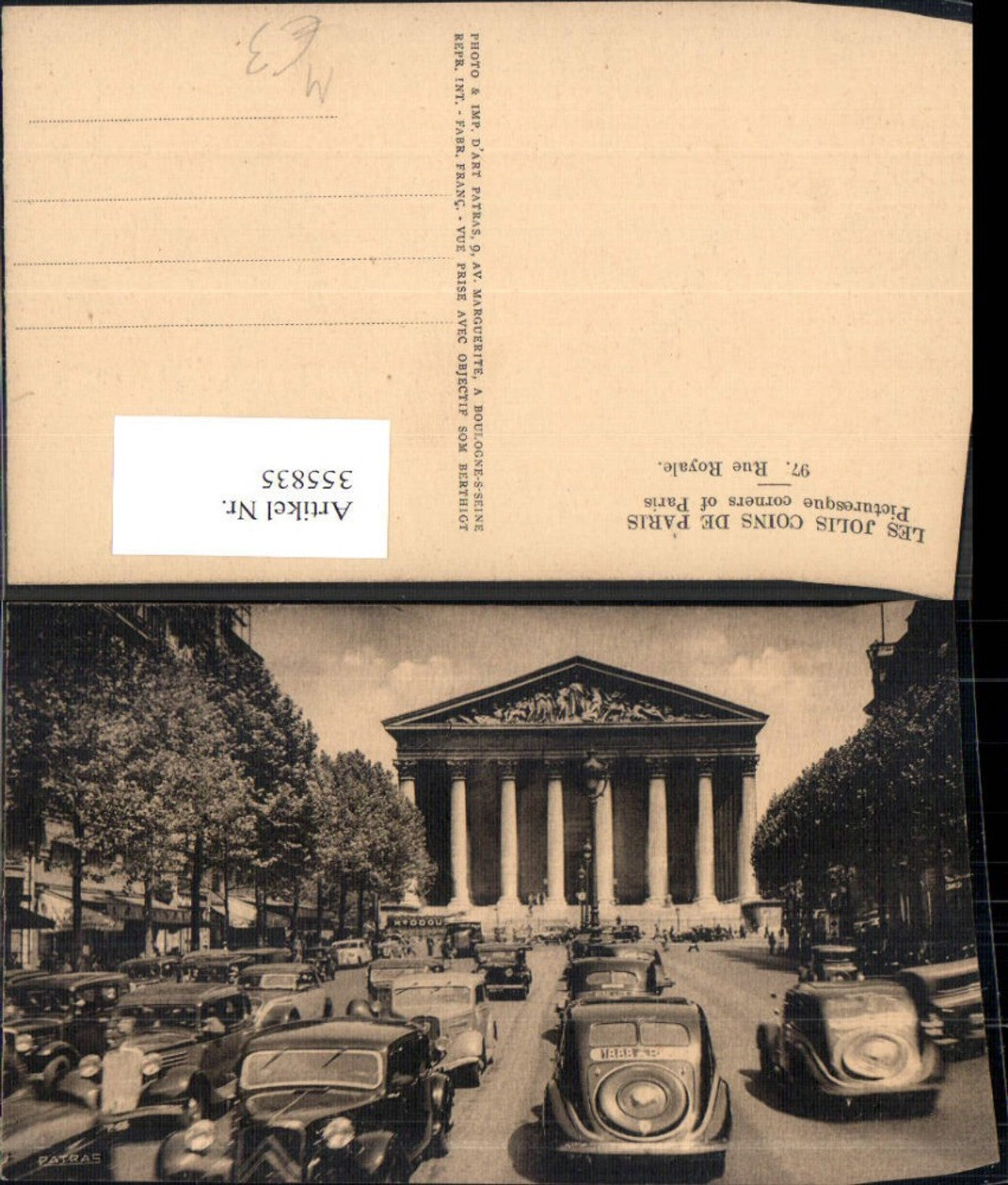 355835,Paris Rue Royale La Madeleine Kirche