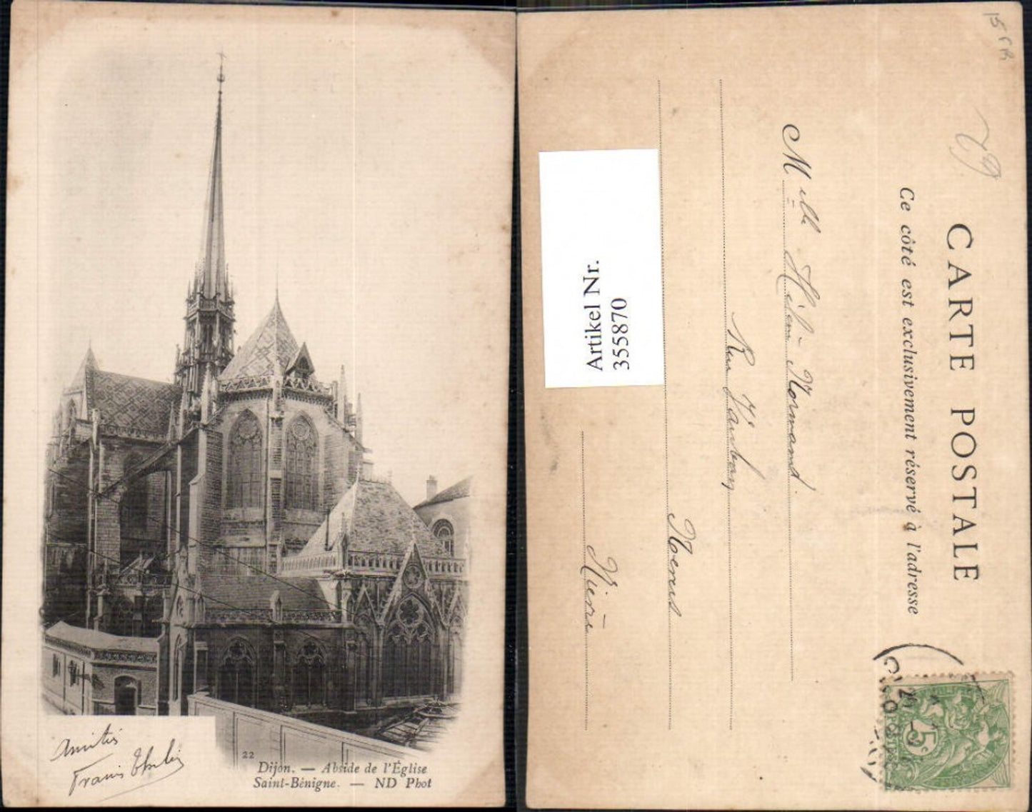 355870,Dijon Abside de l Eglise Saint-Benigne Kirche