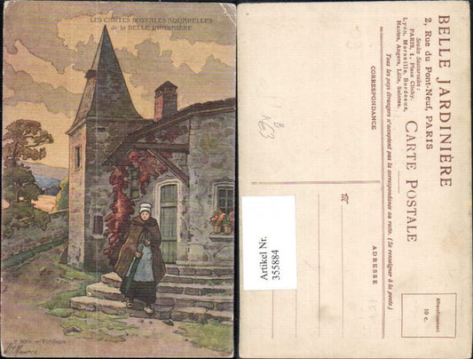 355884,Künstler Ak Mauren Kirche Les Cartes Postales Aquarelles de la Belle Jardiniere Paysages Frau Schirm