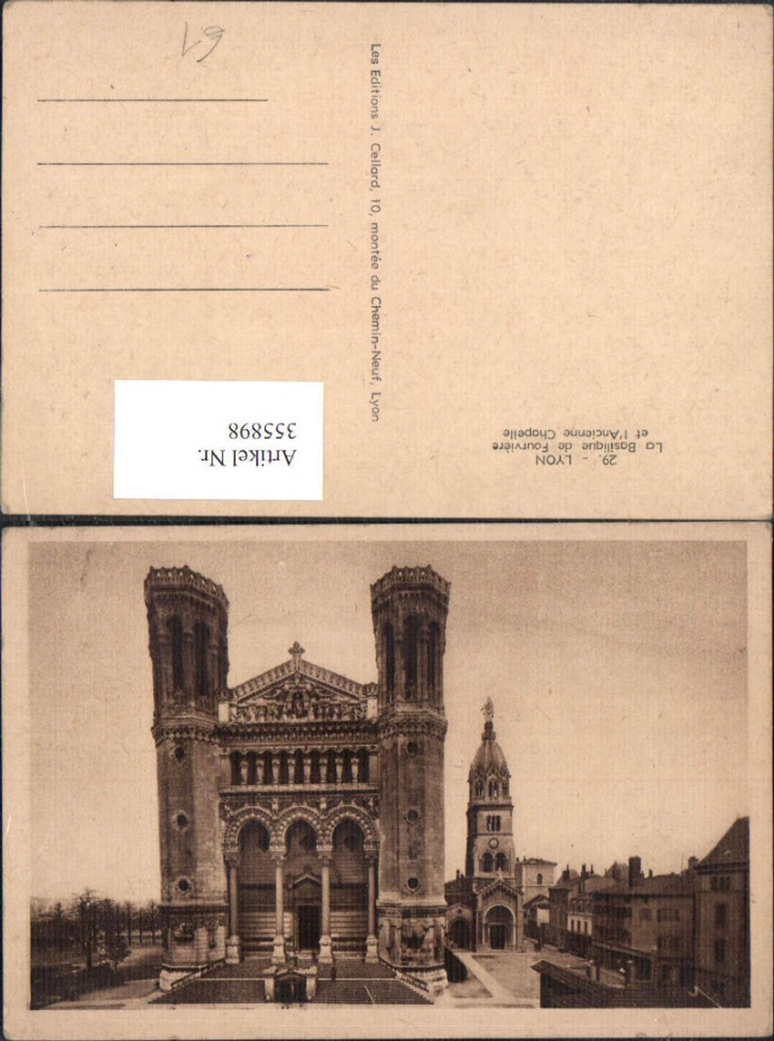 355898,Lyon La Basilique de Fourviere et l Ancienne Chapelle