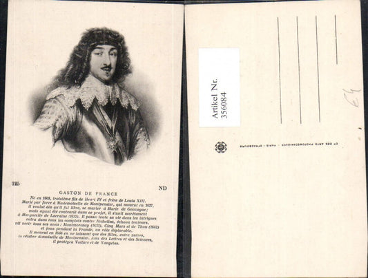356084,Gaston de France Portrait Adel Monarchie