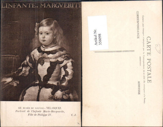 356098,Künstler Ak Velasquez Portrait de l Infante Marie-Marguerite Fille de Philippe IV Adel Monarchie