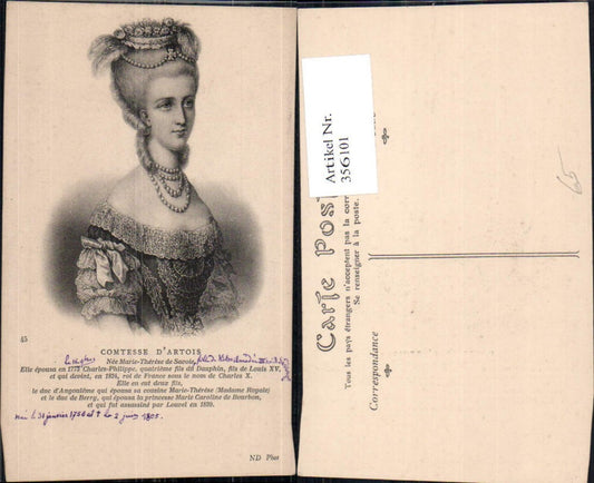 356101,Comtesse d Artois Portrait Adel Monarchie