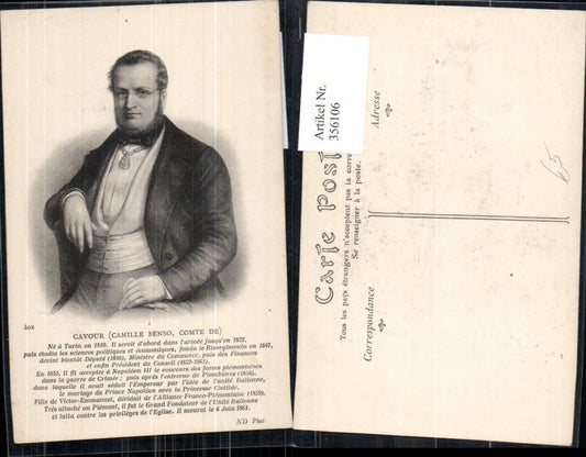 356106,Politiker Cavour Camille Benso Comte de