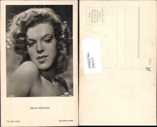 356117,Schauspielerin Gerta Böttcher pub Film Foto Verlag A 3923/1