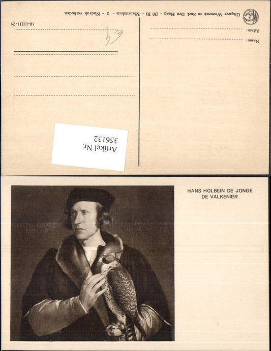 356132,Künstler Ak Hans Holbein de Jonge De Valkenier Falke Kunst