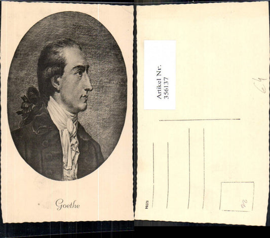 356137,Künstler Ak Goethe Portrait Passepartout
