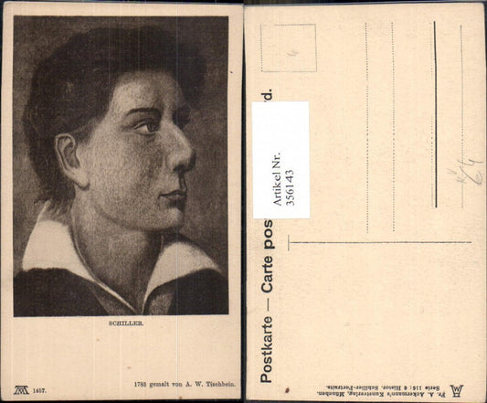 356143,Künstler Ak A. W. Tischbein Schiller Portrait pub F. A. Ackermann 116/1457
