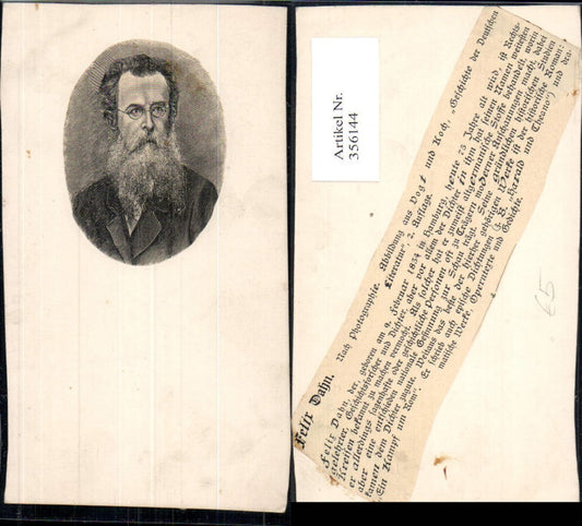 356144,Künstler Ak Felix Dahn Schriftsteller Portrait