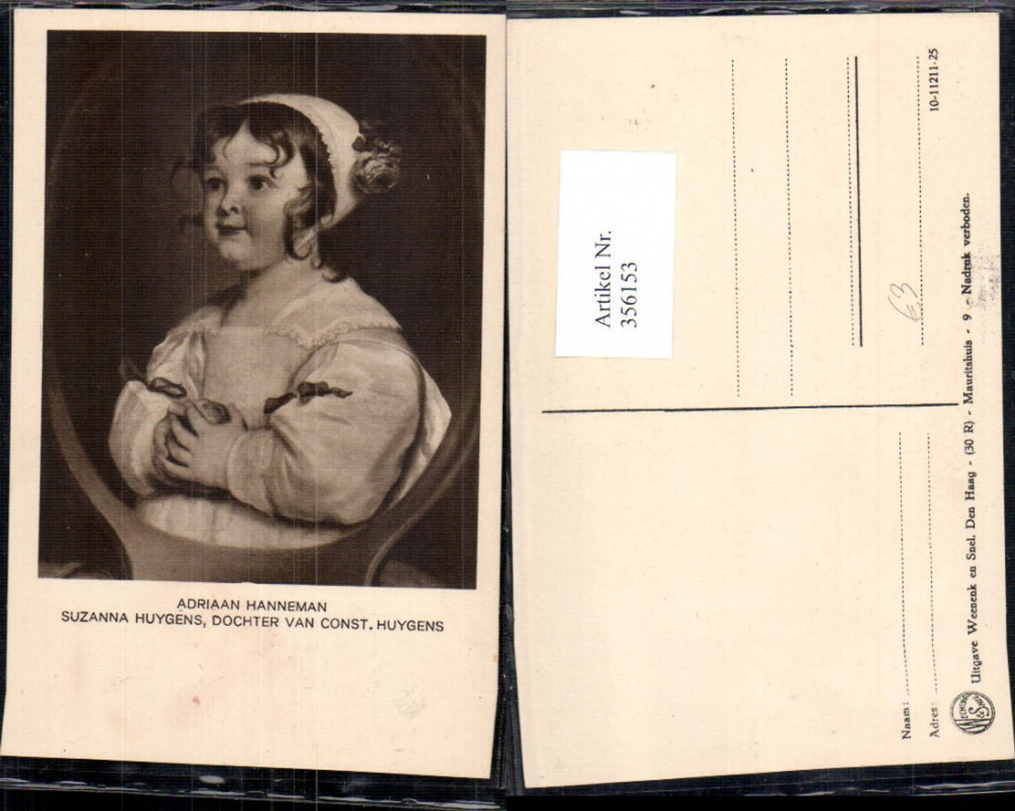 356153,Künstler Ak Adriaan Hanneman Suzanna Huygens Dochter van Const. Huygens Mädchen
